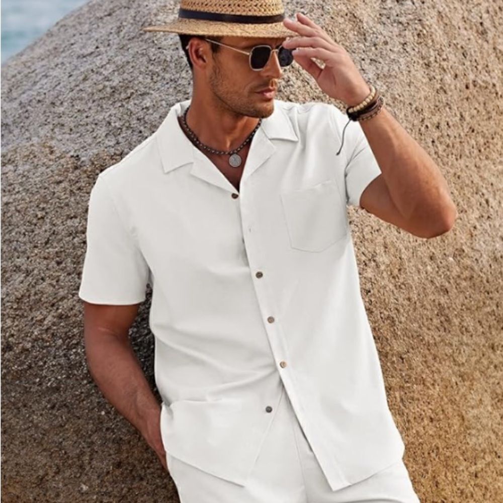 🔥 Take 50% Coofandy Men’s Linen Button Down Shirt, Size-XXL